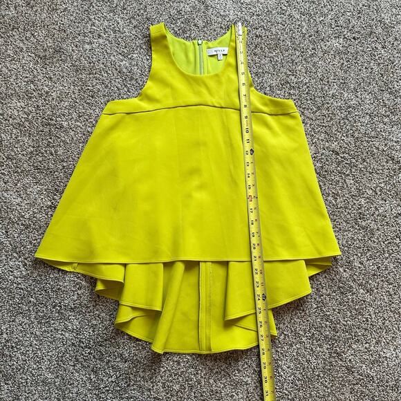 Milly lime green sleeveless high-low tank top size P - Picture 9 of 11